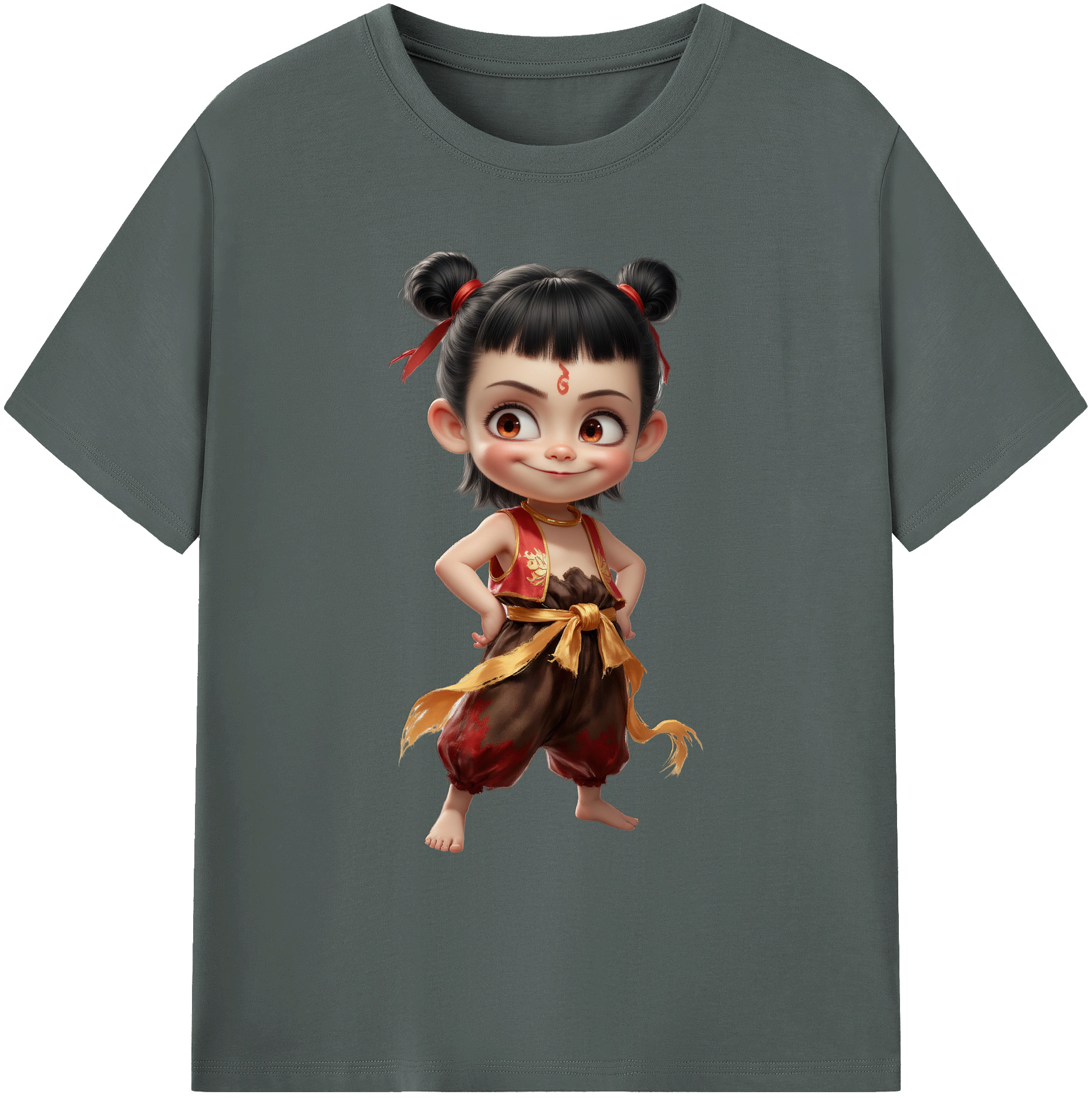 （画像用） Ne Zha 2 ナタ 魔童の大暴れ 綿100％ メンズ半袖Tシャツ｜肌触りやわらか＆通気性